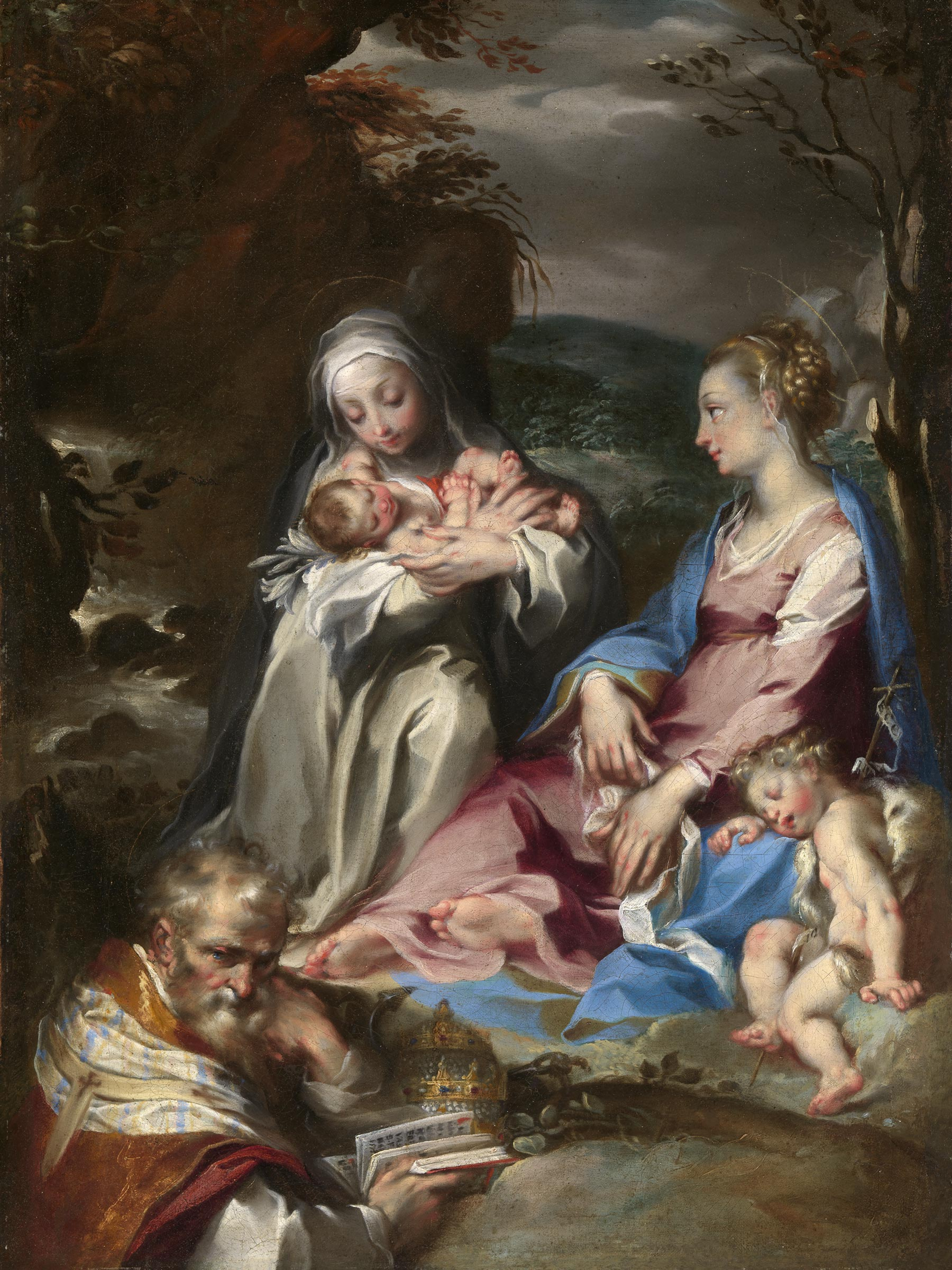 Francesco Vanni - Saint Catherine of Siena Holding the Infant Christ, with the Virgin, the Infant Saint John and Pope Clement I