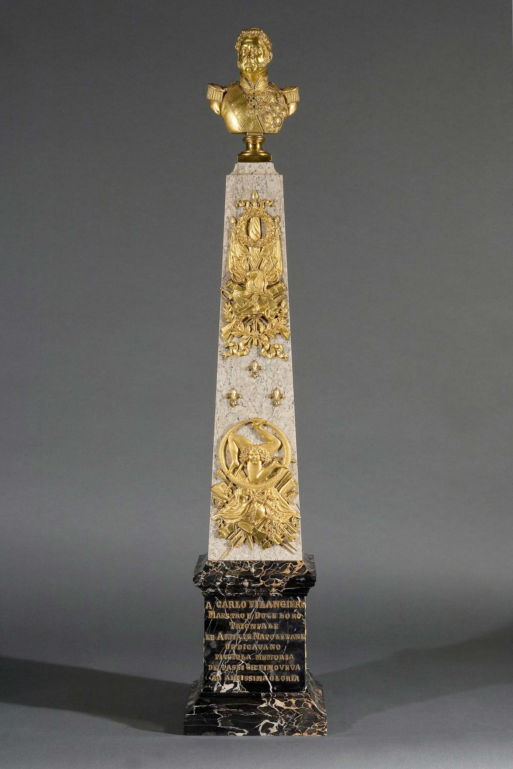 Neapolitan workshop - Obelisk dedicated by the Neapolitan Army to General Carlo Filangeri, Prince of Satriano