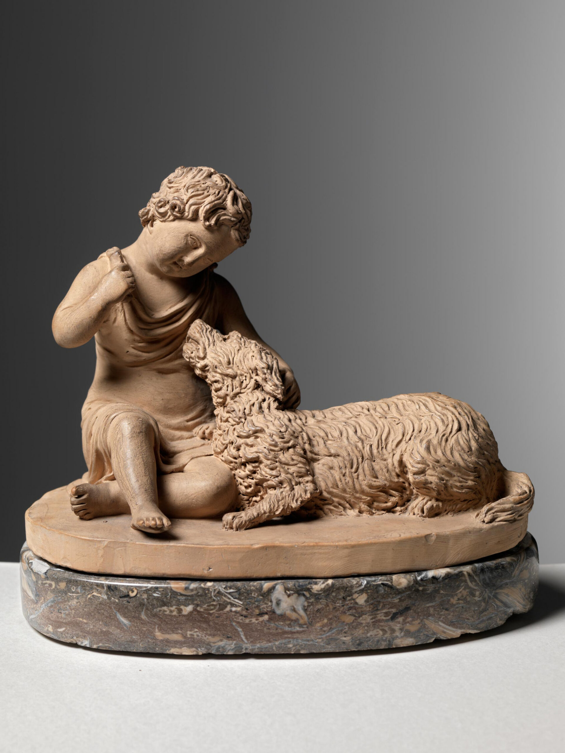 Joseph Gott - Boy with a Maremma sheepdog